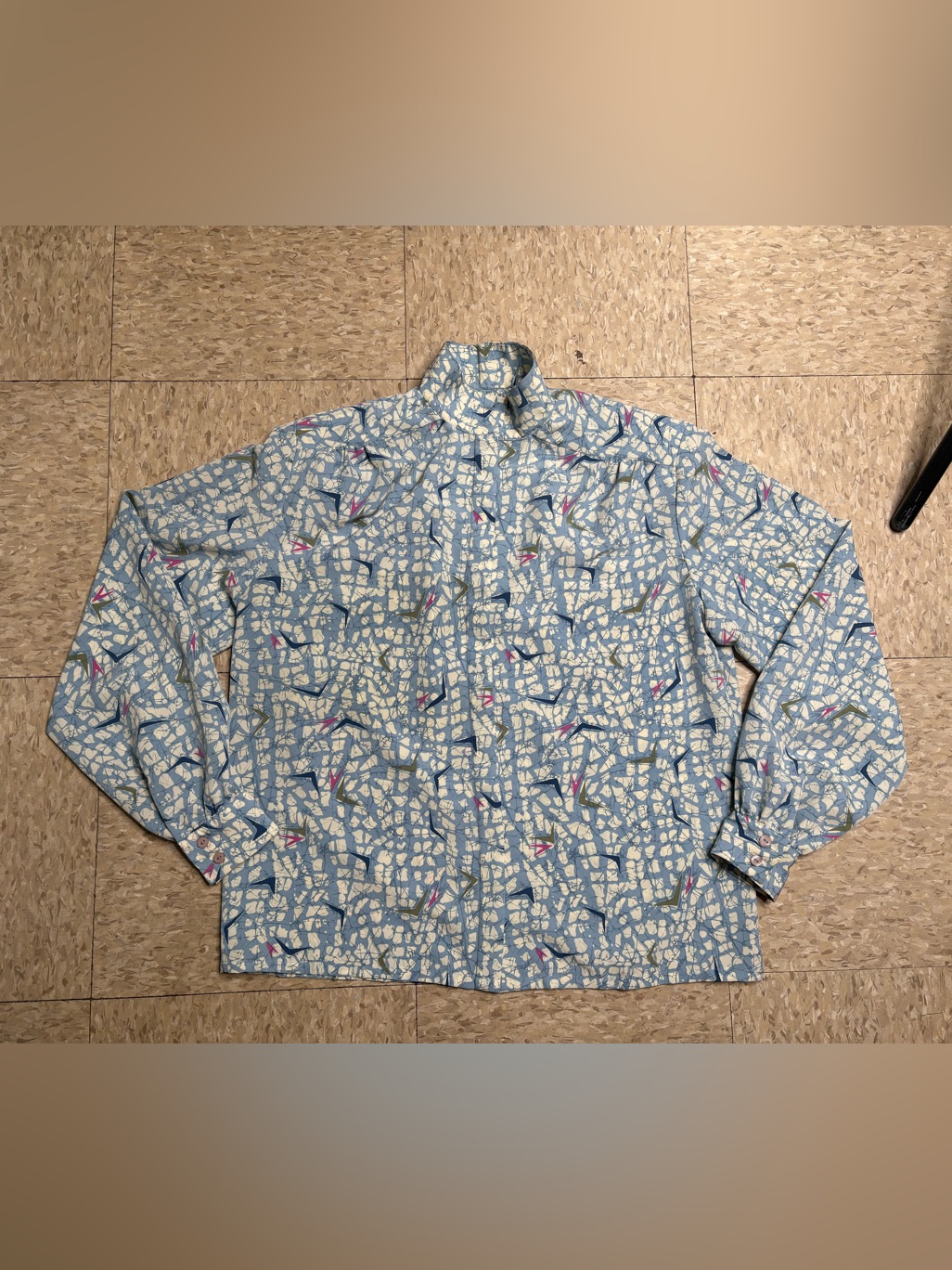 Vintage 80s Printed Top Womens Size8 Boomerang Print Button Down Shirt Pendleton